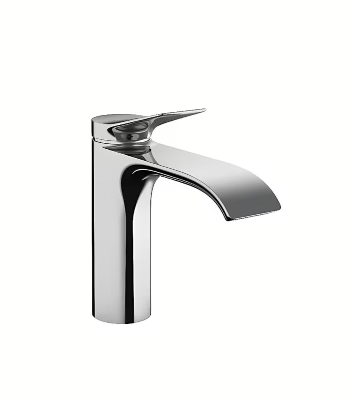 Kromirana enoročna armatura za umivalnik Hansgrohe Vivenis z ekstra širokim curkom WaterfallStream.