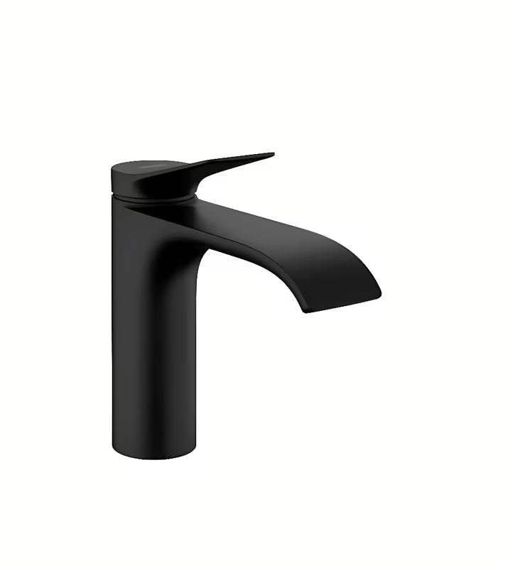 Hansgrohe Vivenis enoročna armatura za umivalnik v mat črni izvedbi z ekstra širokim curkom WaterfallStream