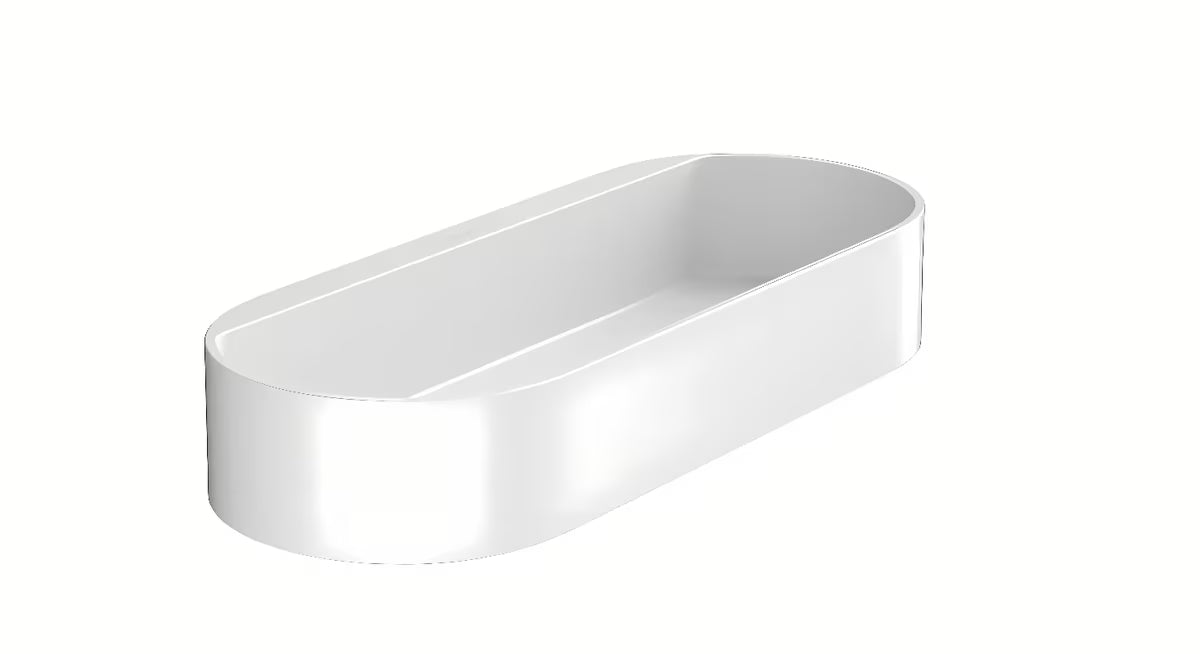 Plitva odlagalna polica Hansgrohe wallstoris v mat beli barvi pro za shranjevanje kopalniških dodatkov