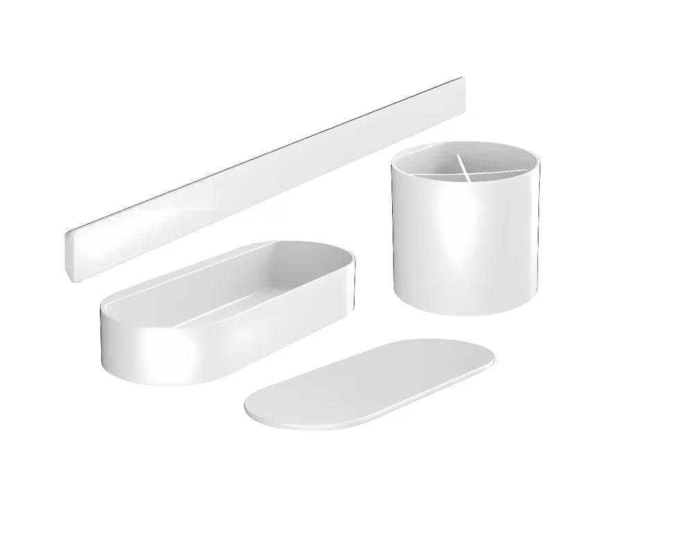 Hansgrohe wallstoris komplet kopalniških dodatkov v mat beli pro montaža brez vrtanja