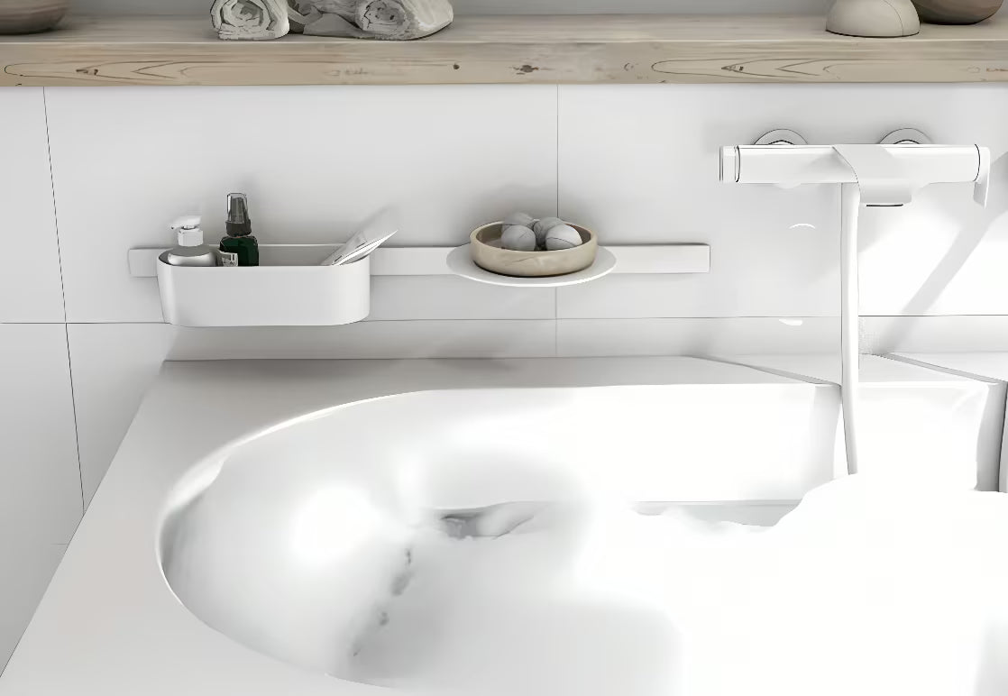 Hansgrohe wallstoris komplet kopalniških dodatkov za kadu u mat bijeloj boji s montažom bez bušenja