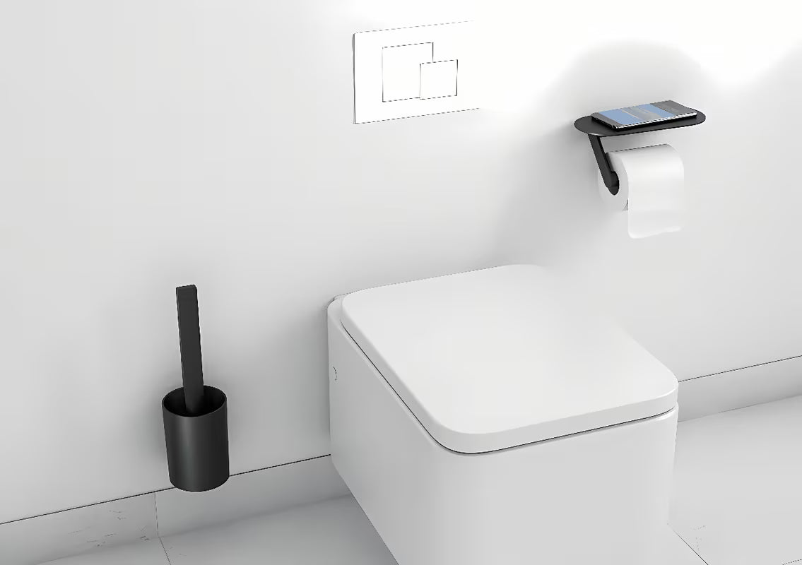 Hansgrohe wallstoris komplet dodatkov pro WC školjka u mat crnoj boji z držalom držačem toaletnog papira i držačem WC školjka četke