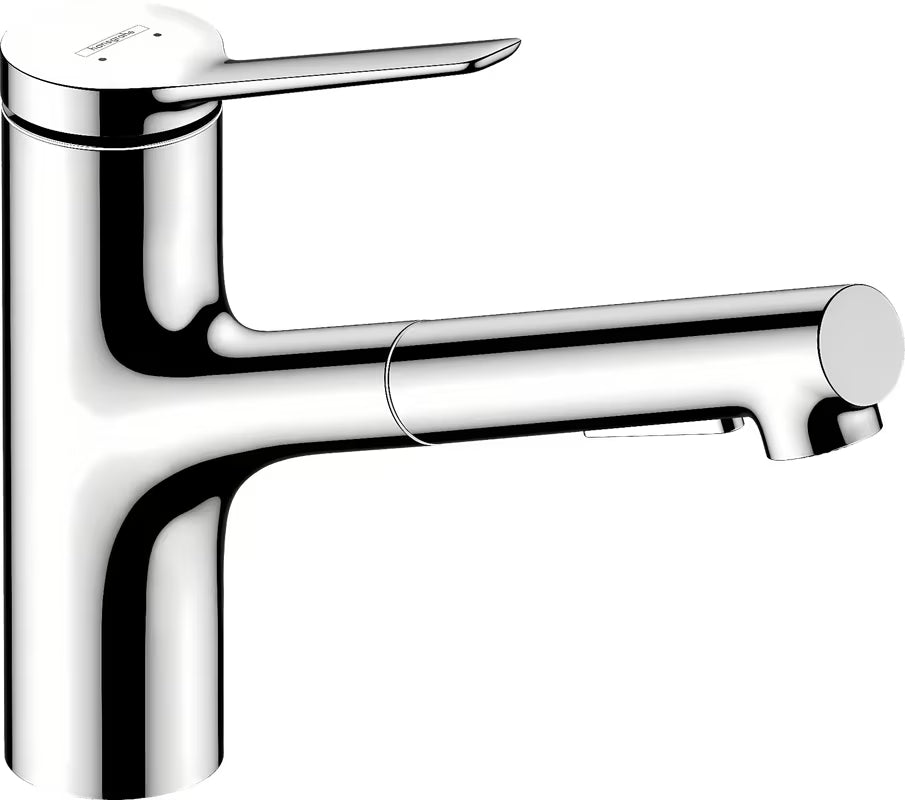 Kromirana armatura za pomivalno korito Hansgrohe Zesis M33 s kovinsko izvlečno prho in vrtljivim izlivom