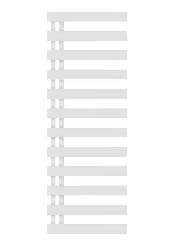 Kombiniran kopalniški radiator Hopa Edinburgh 138x50 cm v beli sijajni barvi z rebrastim dizajnom