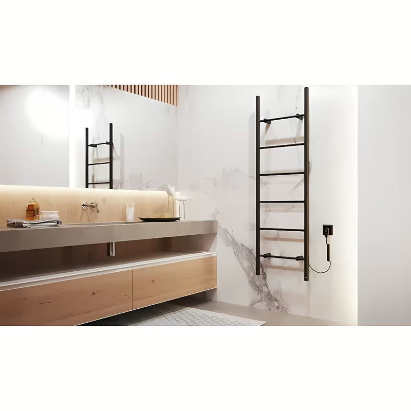 Električni sušilnik za brisače Hopa Primavera 160x50 cm u crnoj mat boji s okruglim profilima