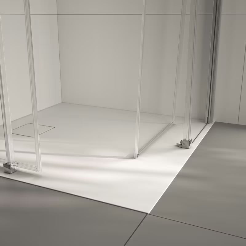 Kvadratna tuš kabina Hüppe Next Easy Entry 90x90 cm s kliznim vratima i prozirnim staklom u krom izvedbi
