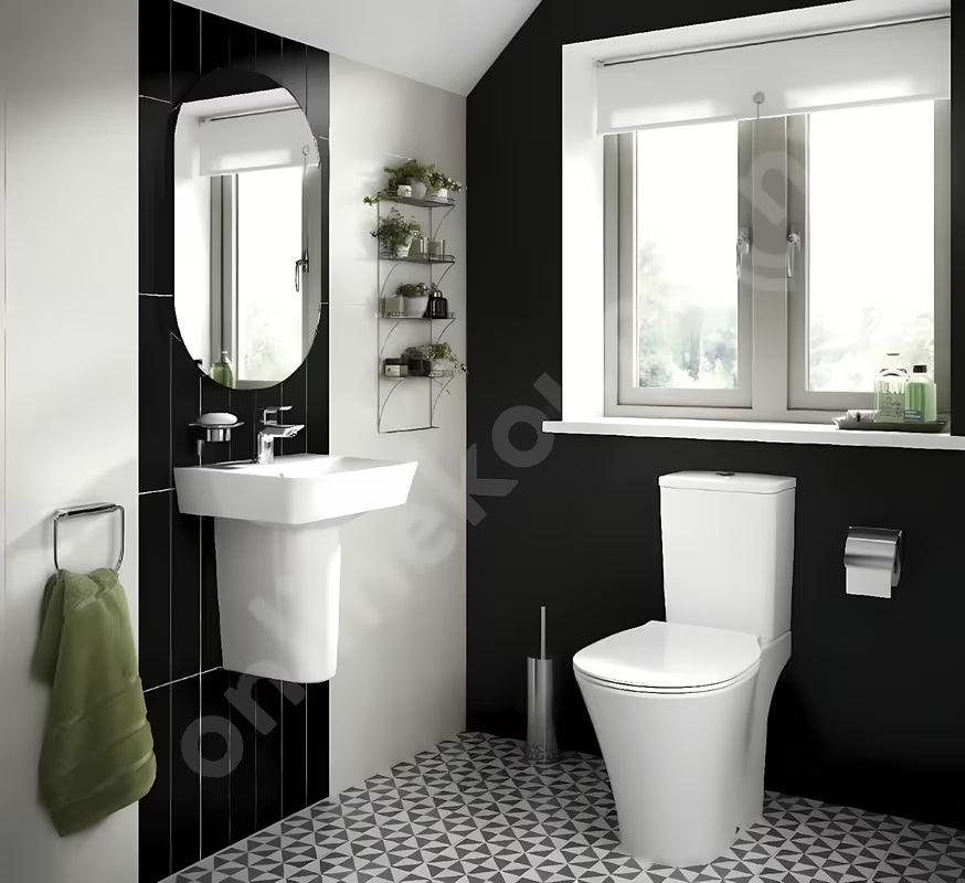 Bijeli keramički umivalnik Ideal Standard Connect Air 40x35 cm s četvrtastim minimalističkim dizajnom