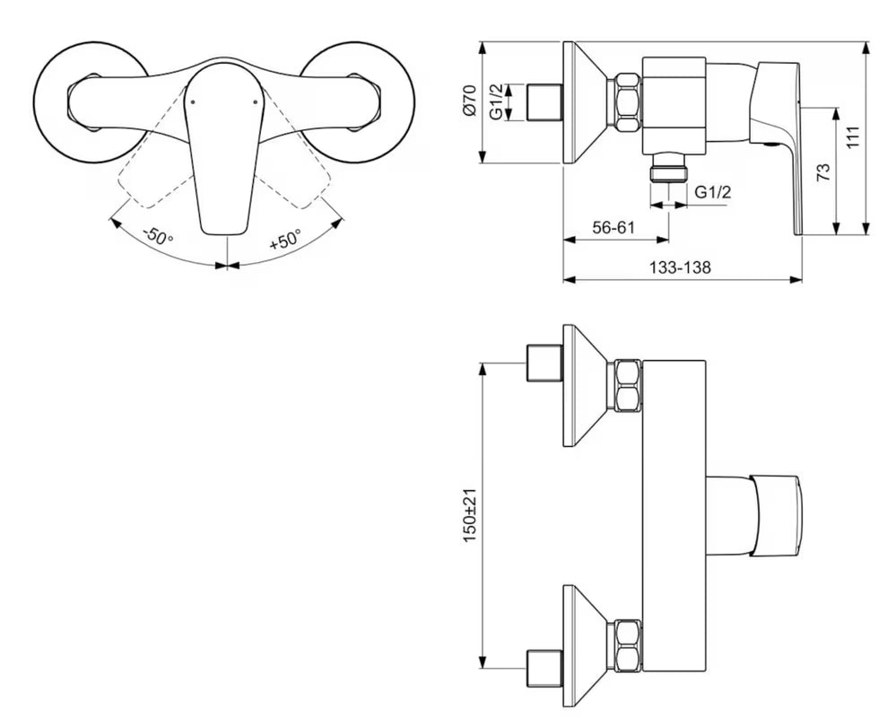 Armatura za Tuš Ideal Standard Esla u krom izvedbi s elegantnim dizajnom