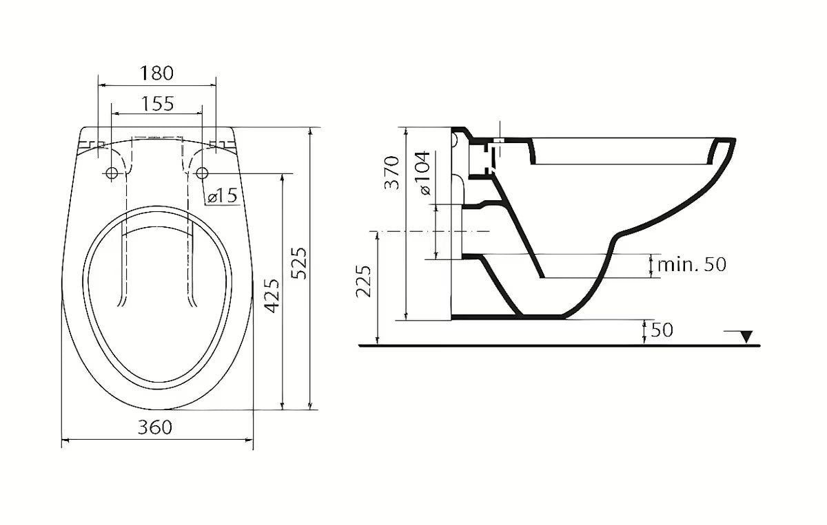 Bijeli viseča WC školjka Ideal Standard Eurovit s dubokim ispiranjem i tehnologijom BoxRim