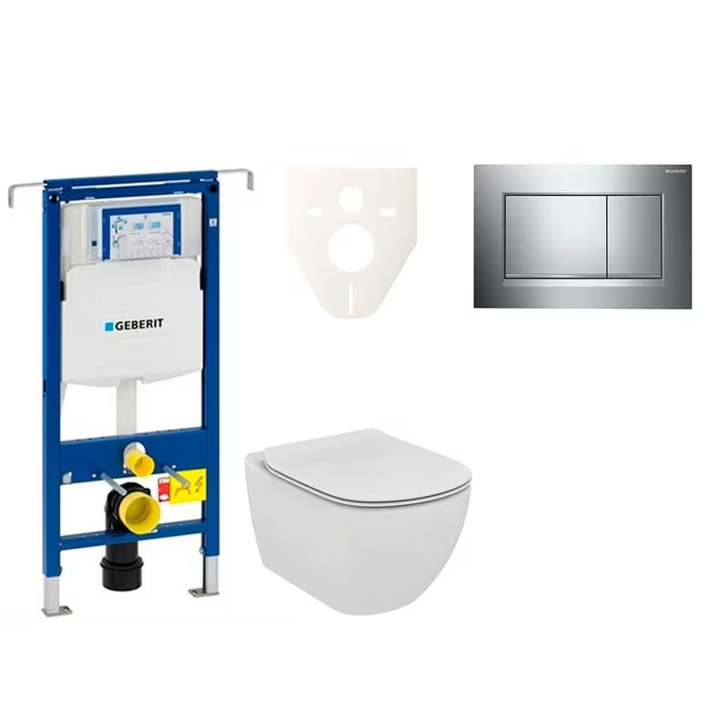Viseči WC set Ideal Standard Tesi z modulom Geberit Duofix in tipko Sigma 30