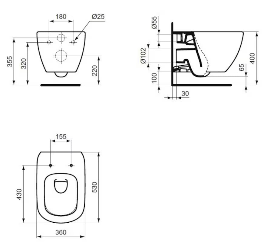 Bel viseča WC školjka Ideal Standard Tesi s tehnologijo AquaBlade in sedežem z mehko Zapiranje Soft Close