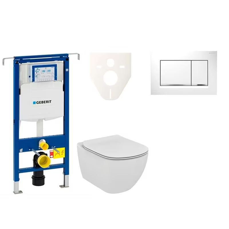 Viseči WC set Ideal Standard Tesi s modulom Geberit Duofix i tipkom Sigma 30