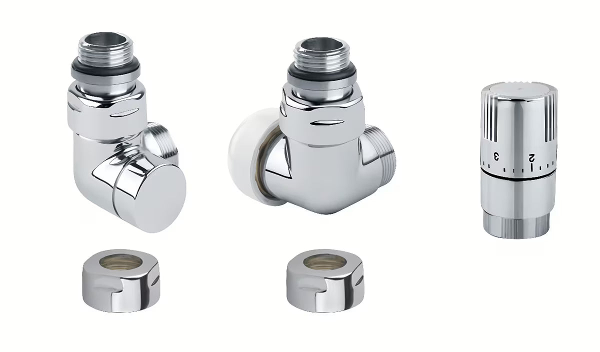 Isan Chrome kutni termostatski set u kromiranoj završnoj obradi pro desni priključak