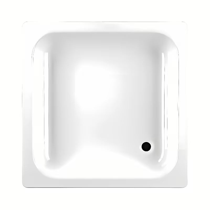 Bela kvadratna tuš kad Jika iz emajliranega jekla v dimenziji 80 x 80 cm