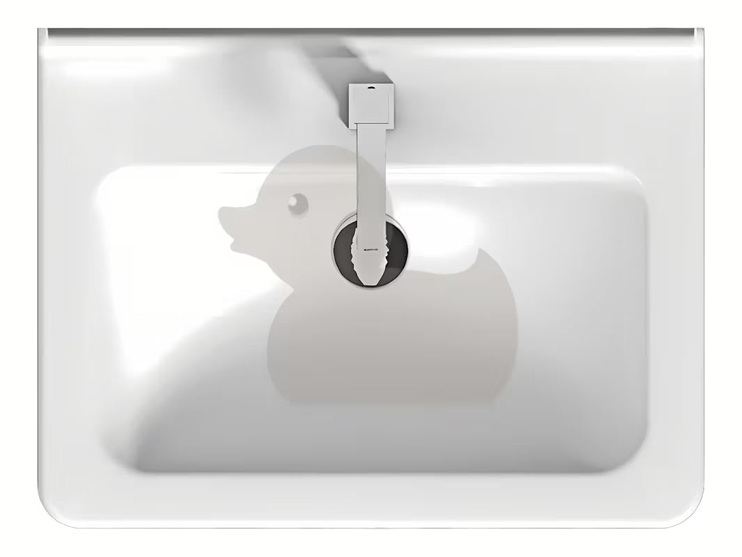 Viseče keramični umivalnik Jika Cubito 60 x 45 cm v beli barvi z odprtino pro za armaturo na sredini.