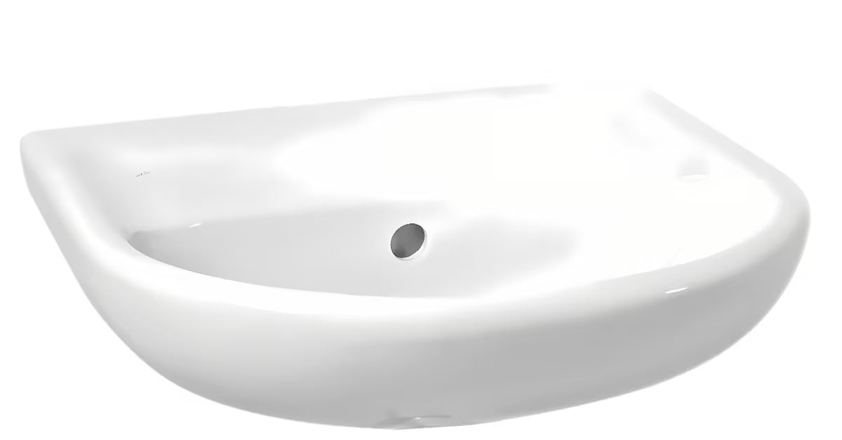 Bel viseče keramični umivalnik Jika Lyra Plus 50x41 cm brez odprtine za armaturo