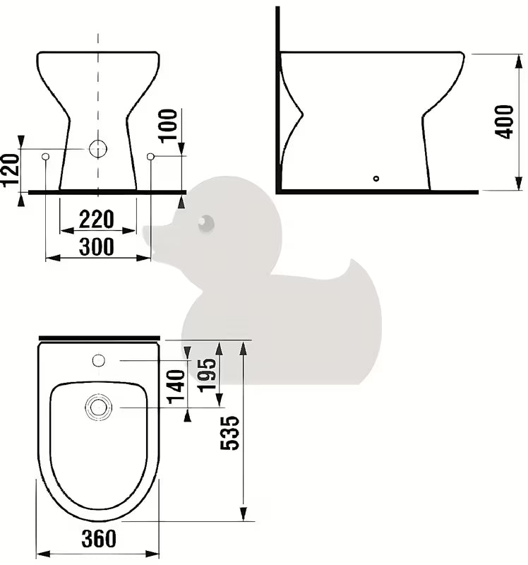Bijeli stoječa bide Jika Lyra Plus zaobljenog keramičkog dizajna