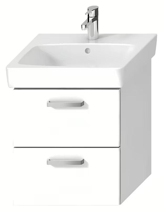 Jika Lyra Plus Viva viseča omarica pod umivalnikom 49x41,6x55 cm v beli sijajni barvi