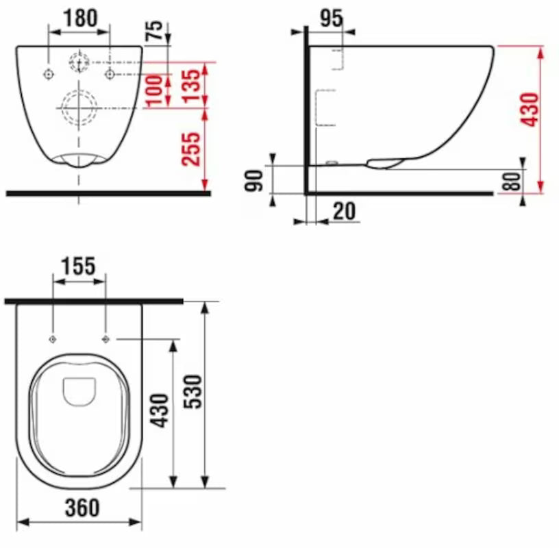 Bela viseča WC školjka Jika Mio z izvedbo Rimless brez splakovalnega kroga in skritim pritrjevanjem.