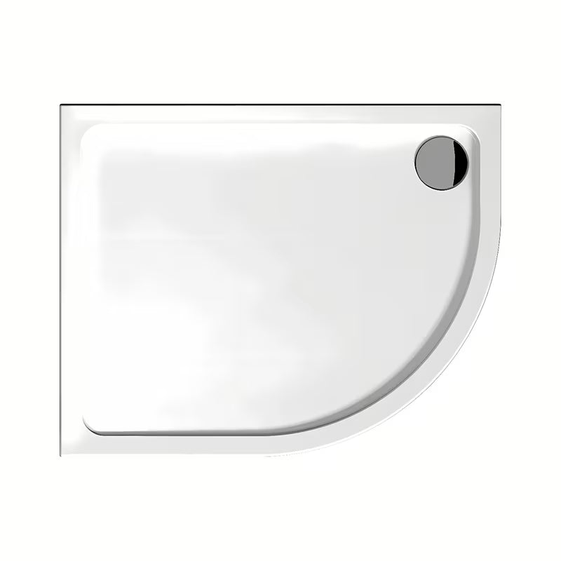 Asimetrična tuš kad Jika Tigo iz litega marmorja v mat beli barvi, 100 x 80 cm