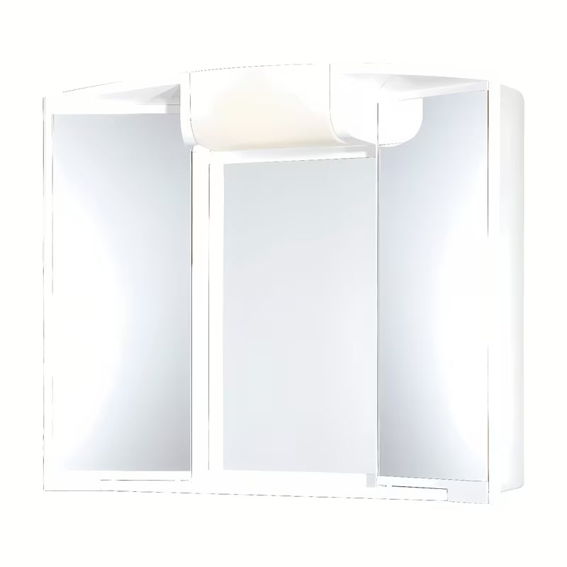 Bijeli omarica z ogledalom Jokey Angy 59 x 50 x 15 cm s dvoja zrcalna vrata i rasvjetom