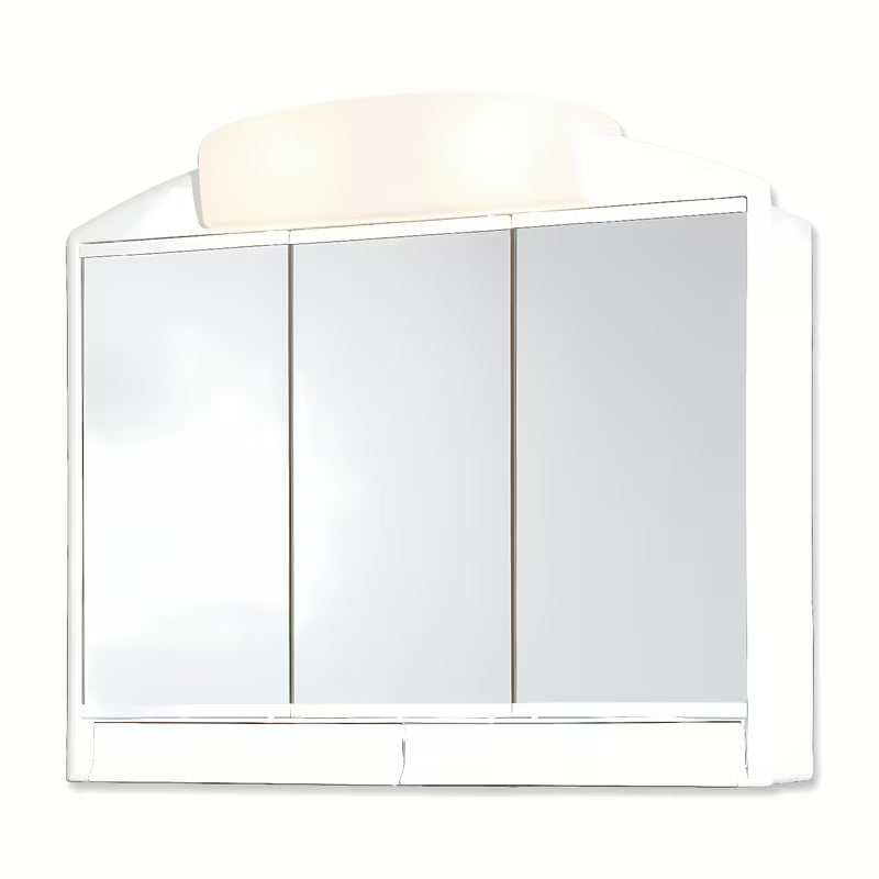 Bijeli omarica z ogledalom Jokey Rano 59x51 cm s troja zrcalna vrata i rasvjetom