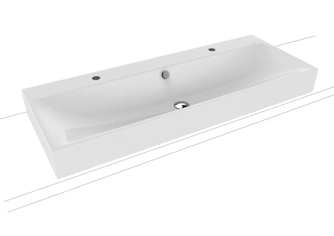 Umivalnik na ploščo Kaldewei Silenio 120x46 cm v alpsko beli barvi