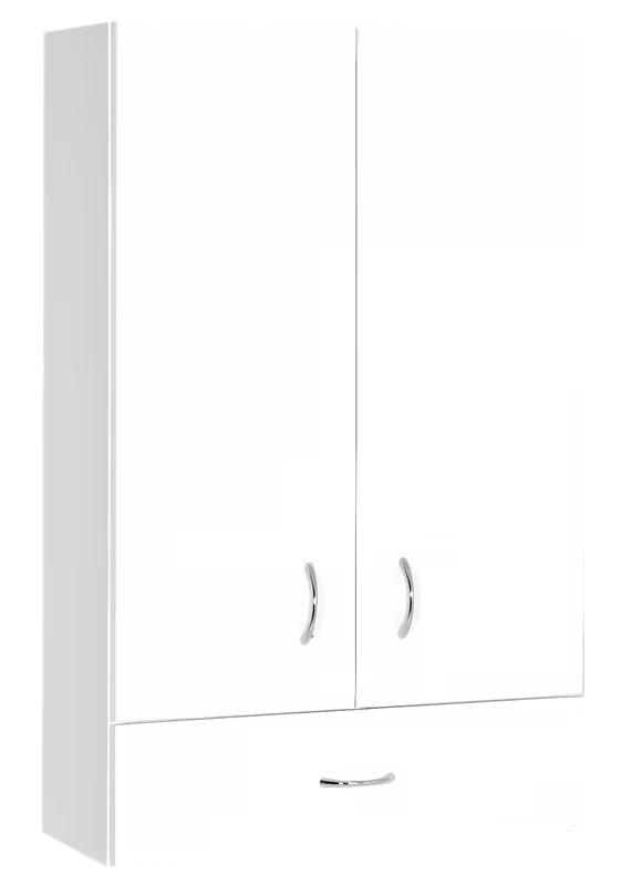 Bijela viseča kopalniška omarica Keramia Pro za zid s lakiranim vratima