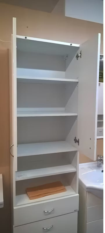 Keramia Pro bijela kopalniška omarica visokog sjaja s uklonjivom košarom za rublje