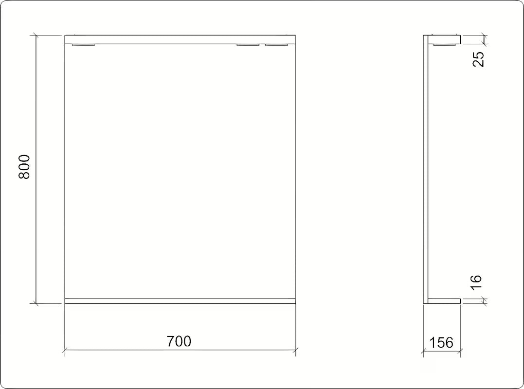 Pravokotno LED ogledalo Keramia Pro 70x80 cm v belem okvirju z zaščito IP44, navpična postavitev.