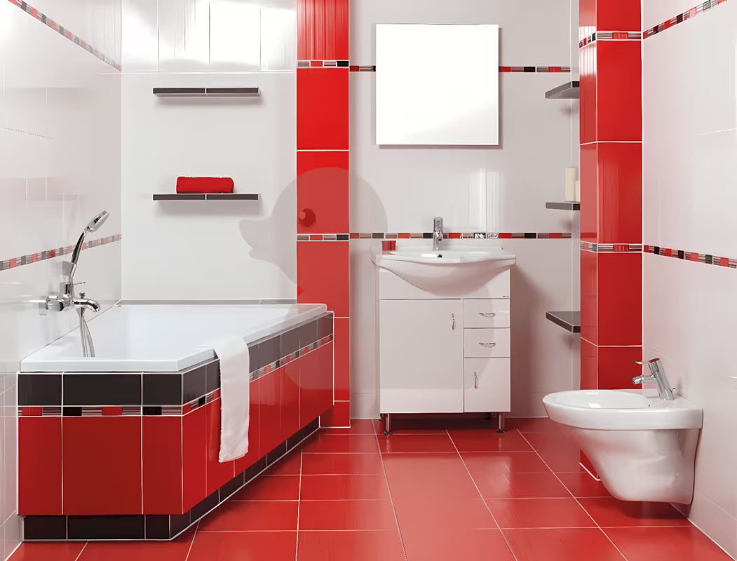 Bijela kopalniška omarica Keramia Pro s keramičkim umivaonikom, lakirane bočne i prednje površine.