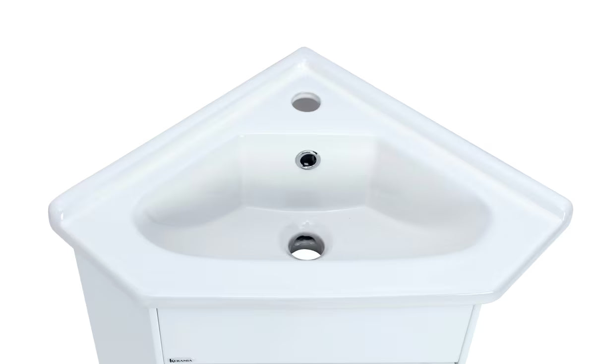 Kotna omarica z umivalnikom Keramia Pro u sjajno bijeloj izvedbi
