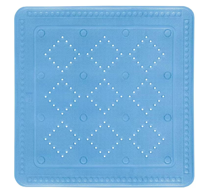 Svijetloplava protizdrsna podloga Kleine Wolke Arosa za tuš kabinu s vakuumskim držačima