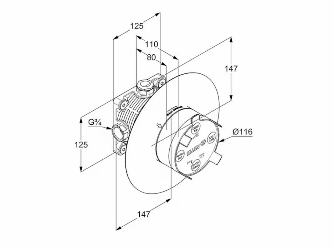 Podometno telo Kludi Flexx.Boxx DN 20 pro za ugradnju u zid