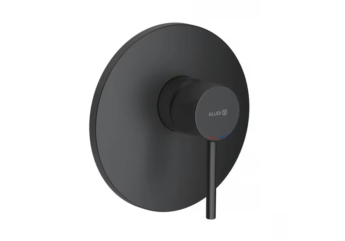 Podometna enoročna armatura za tuš Kludi u mat crnoj boji
