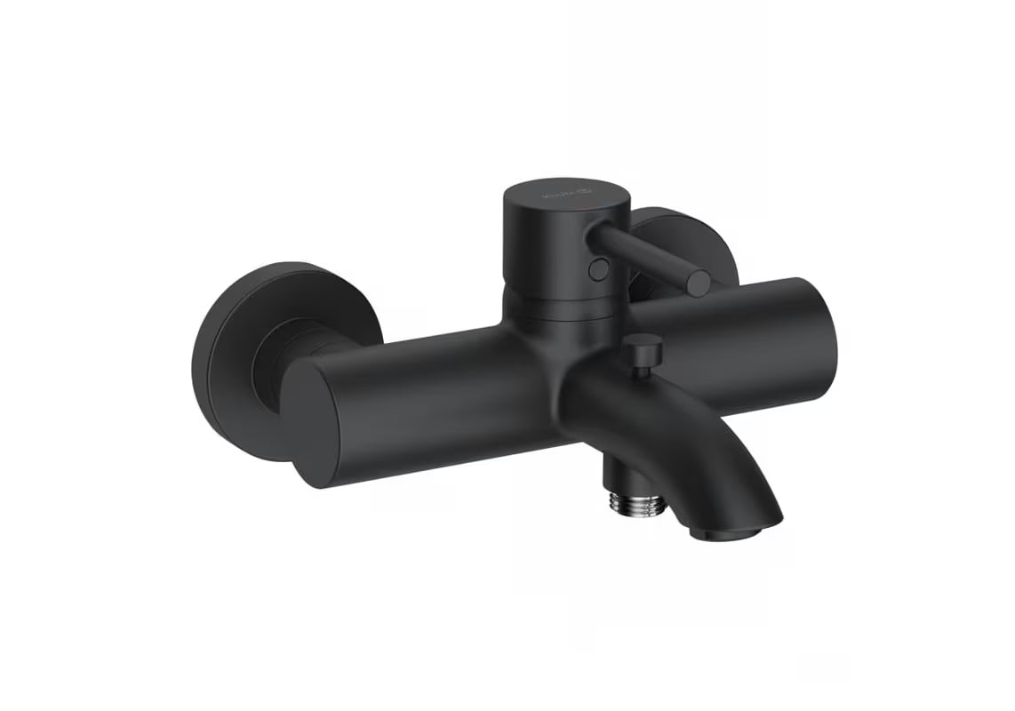 Enoročna stenska armatura za kad Kludi u crnoj mat boji s mat površinom