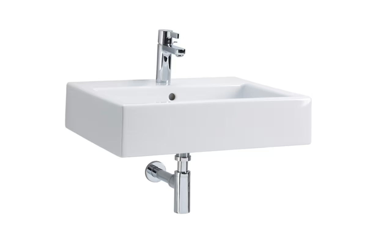 Kolo Twins viseče keramički umivaonik bijele boje 50x46 cm s odlagališnom plohom i otvorom za pro slavinu u sredini