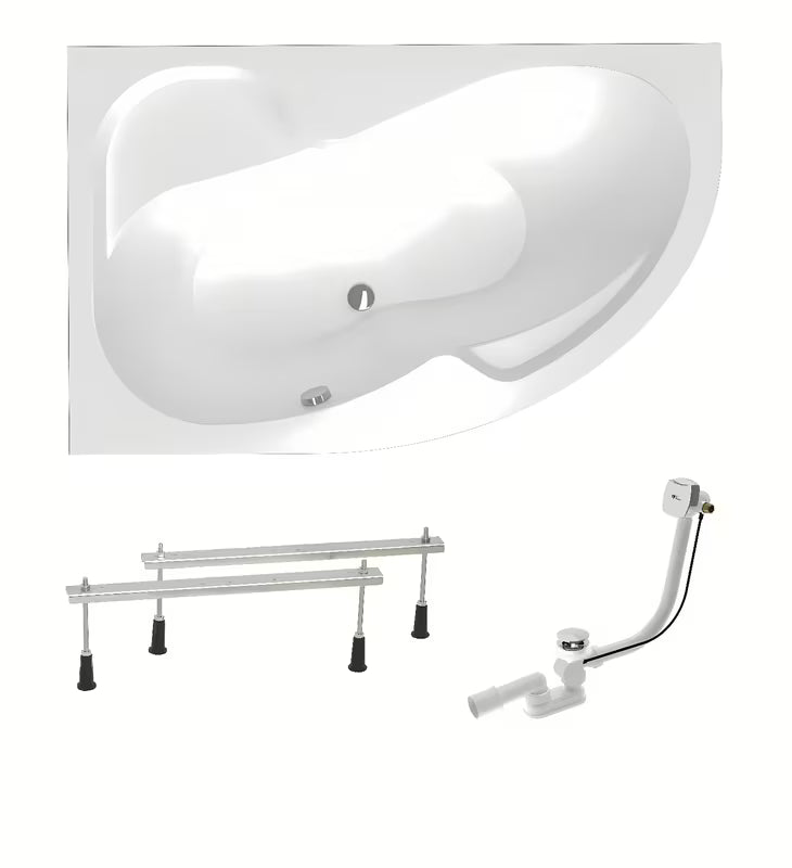 Laguna Fortuna Plus asimetrična kad lijeva 160 x 100 cm od akrila s nogicama i sifonom