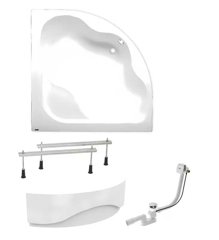 Bijela kotna akrilna kada Laguna Samanta Plus 140x140 cm prikladna za manju kupaonicu