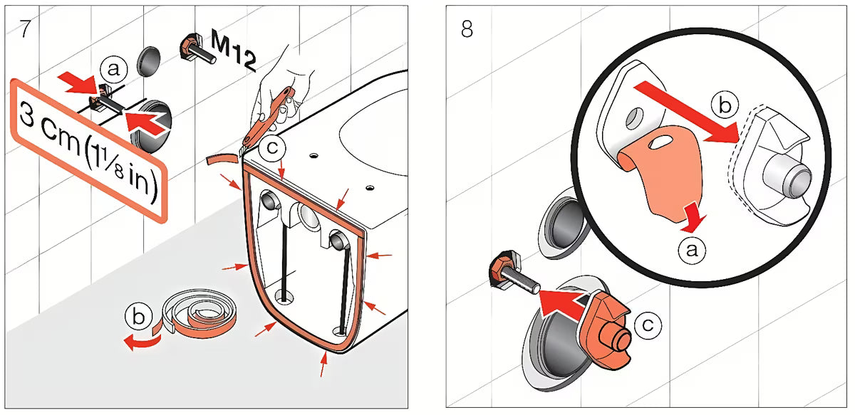 Zvočnoizolacijski vložek za WC Laufen v obliki traku pro za skrito pritrditev WC školjke