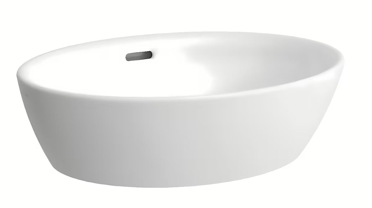 Bel keramični umivalnik na ploščo Laufen Pro 52 x 39 cm brez odprtine za armaturo