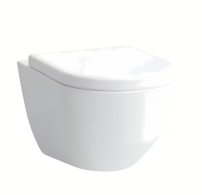 Bel viseča WC školjka Laufen Pro brez splakovalnega kroga s skritim pritrjevanjem EasyFit 2.0.