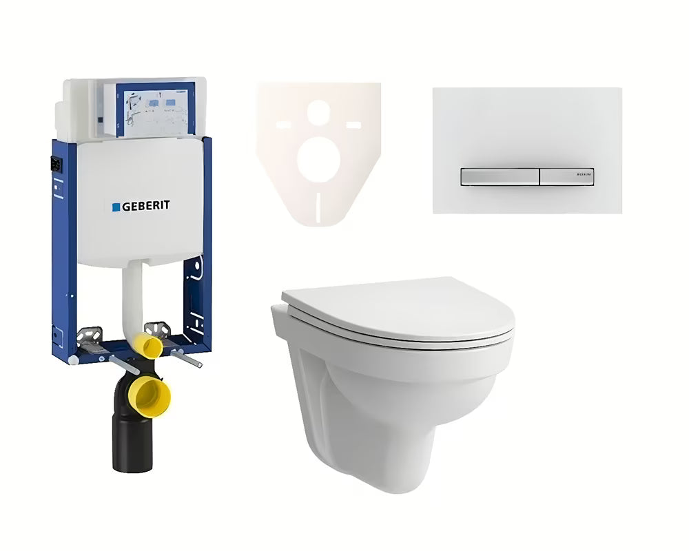 Viseči WC set Laufen Pro Nordic s splakovalnikom Geberit Kombifix in sedežem z mehko Zapiranje Soft Close