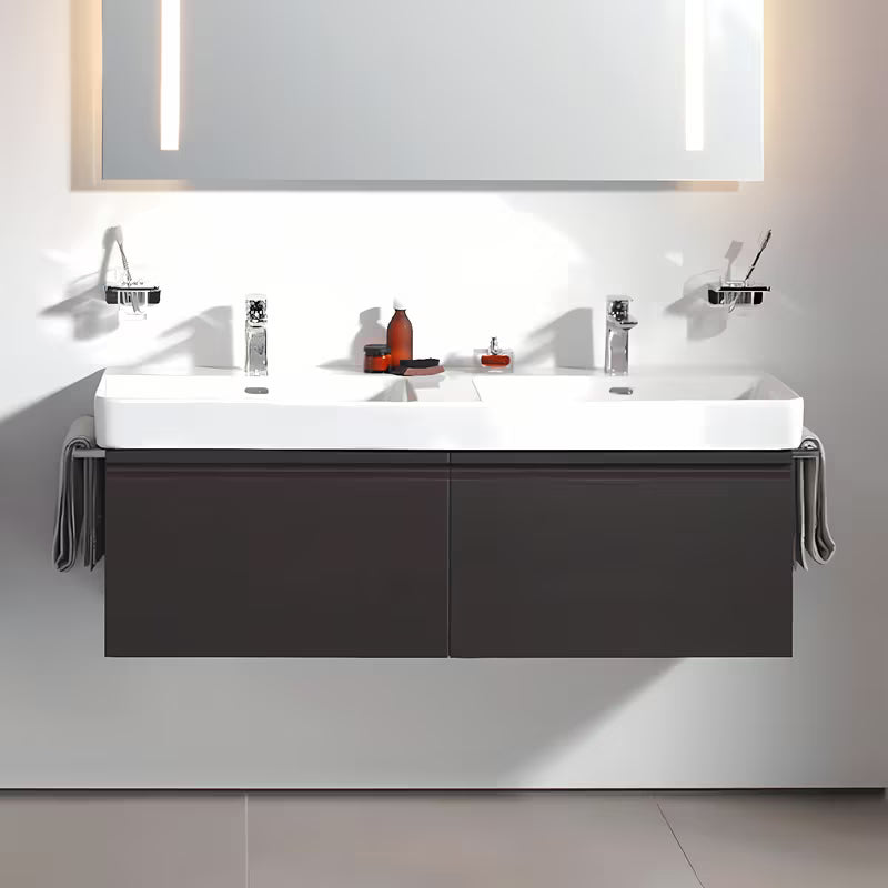 Beli keramični dvojni umivalnik Laufen Pro S 130x46 cm pro za vgradnjo v kopalniško pohištvo