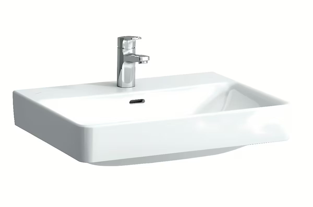 Bijeli keramički viseči umivalnik Laufen Pro S 60x46,5 cm s otvorom za pro slavinu u sredini