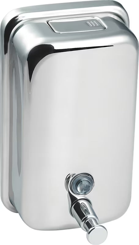 Stenski dozirnik za milo SIKO Chrome od poliranog nehrđajućeg čelika, zapremine 500 ml.