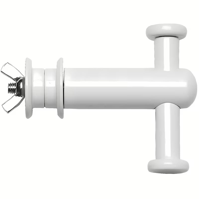 Bijeli dvojni kavelj za radiator s pričvršćivanjem pomoću krilne matice