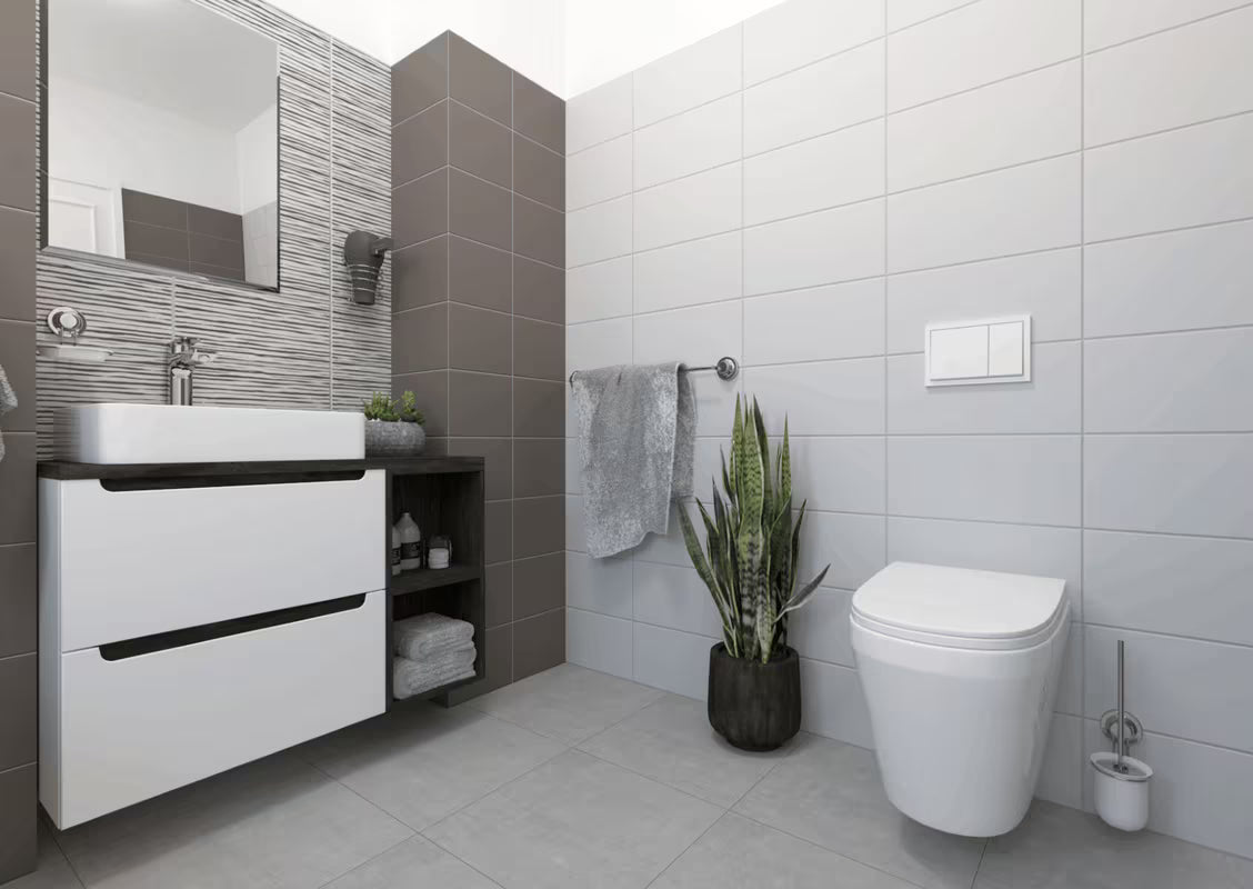 Stenska WC ščetka Multi Ecoloc v krom izvedbi s priseskom pro montaža brez vrtanja.