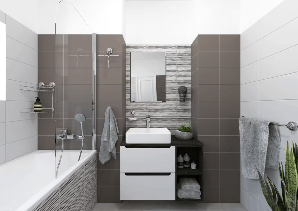 Dvoetažna kotna polica Multi Ecoloc s vakuumskom čašicom u izvedbi chrome pro montaža bez bušenja.