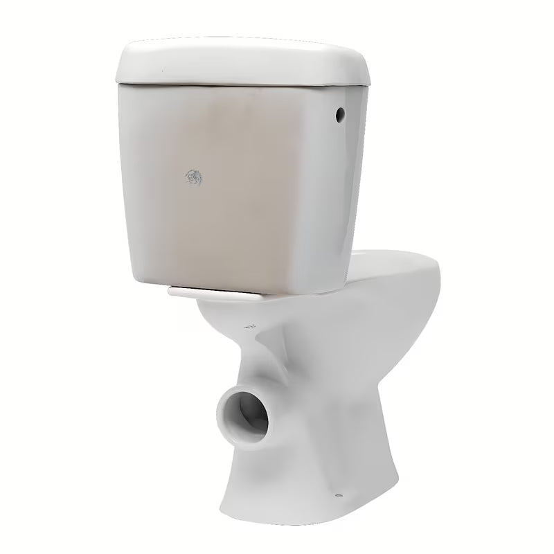 Beli WC monoblok Multi Eur v klasičnem slogu z zadnjim odtokom in mehanizmom DualFlush